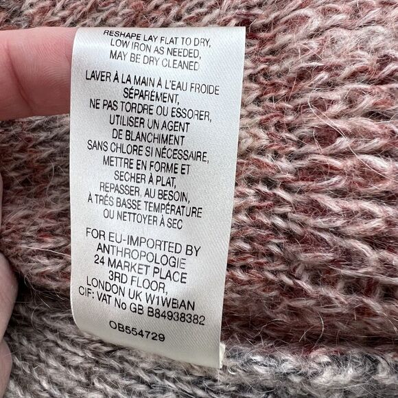 KNITTED & KNOTTED Anthropologie Cardigan Open Waterfall Mohair Wool Ombre Gray S - Picture 5 of 11